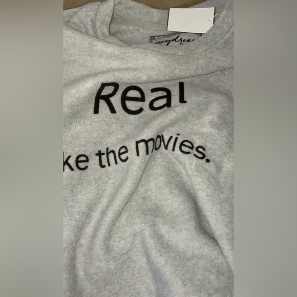 NWT Daydream Nation“Real Like The Movies” Raincloud Grey Oversized Sweatshirt - Picture 7 of 12